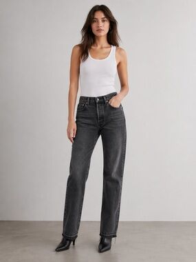 Levi’s woman’s straight leg jeans size large w29L32 light black/gray